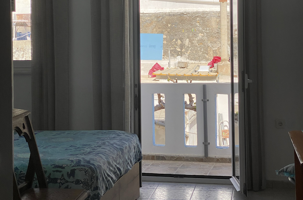 Vue sur le balcon du studio de Christina